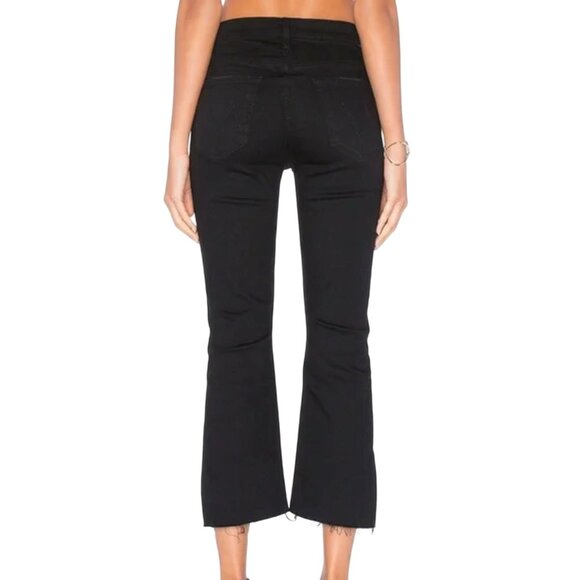 Mother Insider Crop Step Distressed Fray Black Jeans SZ 29 - Picture 11 of 11